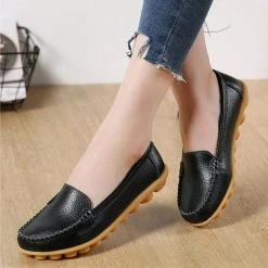 Nuheel® Single Shoes Nuheel Leather Nursing Shoes Plus Size Loafers For Women Casual Shoes 11.5