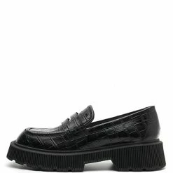 Nuheel® Nuheel Leather Crocodile Pattern Platform Loafers For Women Unisex Designer Shoes