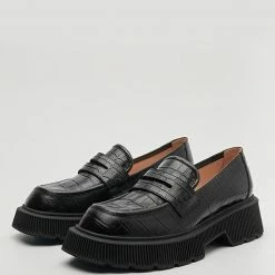 Nuheel® Nuheel Leather Crocodile Pattern Platform Loafers For Women Unisex Designer Shoes