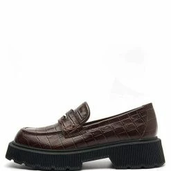 Nuheel® Nuheel Leather Crocodile Pattern Platform Loafers For Women Unisex Designer Shoes