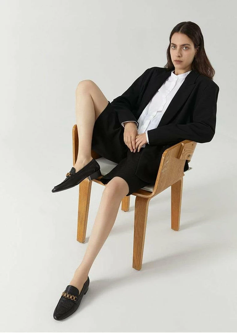 Nuheel® Nuheel Leather Penny Loafers For Women Flats Chain Designers Shoes 11 7 Nuheel® Nuheel Leather Penny Loafers For Women Flats Chain Designers Shoes 11