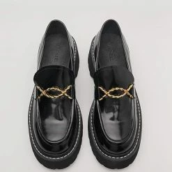 Nuheel® Nuheel Leather Platform Loafers For Women Designer Shoes Black 11