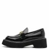 Nuheel® Nuheel Leather Platform Loafers For Women Designer Shoes Black 11