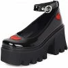 Nuheel® Lady Gothic Platform Lolita Shoes Ankle Strap Harajuku Heart Platform Lolita Pumps