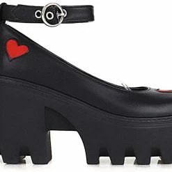 Nuheel® Lady Gothic Platform Lolita Shoes Ankle Strap Harajuku Heart Platform Lolita Pumps