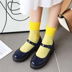 Nuheel® Woman Round Toe Ankle Strap Mary Jane Shoes For Women Low Chunky Heel Platform Pumps Dress Oxfords Shoes