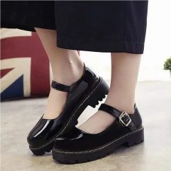 Nuheel® Woman Round Toe Ankle Strap Mary Jane Shoes For Women Low Chunky Heel Platform Pumps Dress Oxfords Shoes