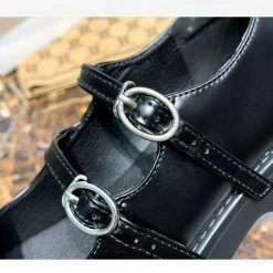 Nuheel® Nuheel Dark Platform Mary Janes Retro Mary Jane Shoes JK Uniform Ladies Janes 8 Single Shoes