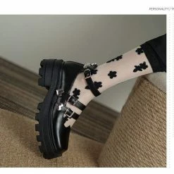 Nuheel® Nuheel Rivet Platform Mary Janes Buckle Mary Jane Shoes JK Uniform Ladies Janes Single Shoes