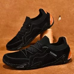 Nuheel® Man Men's Leather Loafers Causal Shoes Slip On Penny Loafers