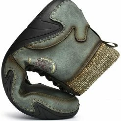 Nuheel® Man Mens Casual Shoes Loafers Flat Shoes Vintage Hand Stitching Leather Ankle Boots