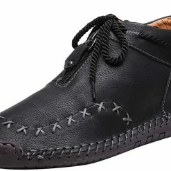 Nuheel® Man Mens Chukka Boots Classic Hand Stitching Zipper Soft Leather Ankle Boots