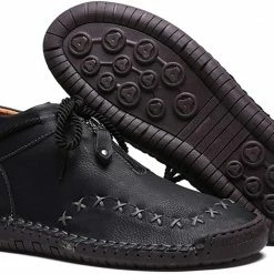 Nuheel® Man Mens Chukka Boots Classic Hand Stitching Zipper Soft Leather Ankle Boots