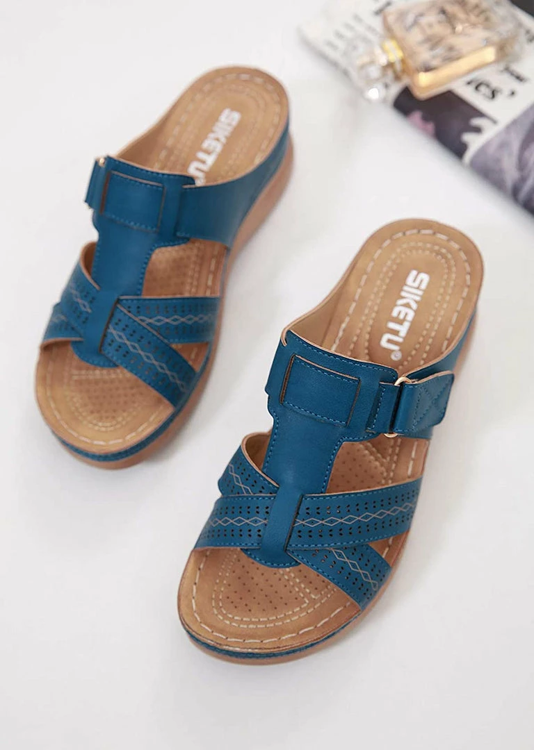 Nuheel® Woman Women's Slide Sandals Platform Wedge Shoes Slip On Casual Walking Sandals 21 Nuheel® Woman Women's Slide Sandals Platform Wedge Shoes Slip On Casual Walking Sandals