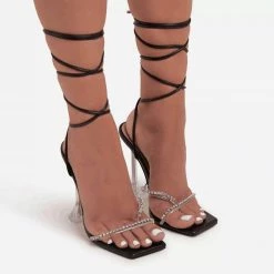 Nuheel Comfortable Sandals For Women And Sexy Rhinestone Sandals Strappy Heels Woman