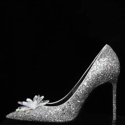 Nuheel® Nuheel Crystal Bridal Shoes Sheepskin Wedding Shoes For Bride Stiletto Bridesmaid Shoes 12