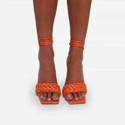 Woman Nuheel Elegant Strappy Sandals For Women, Black Heels,Weave Sandals, Party Shoes