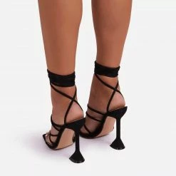Nuheel Fashion Sandals For Women High Heels, Strappy Heels,black Heels