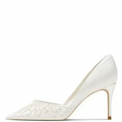 Nuheel® Nuheel French Pearl Bridal Shoes Stilettos Wedding Shoes For Bride White Heels 12