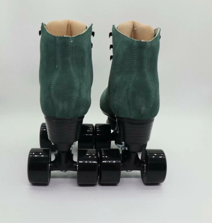 Nuheel® Woman Nuheel Green Suede Double Row Roller Skates Women Pu Four-Wheel Plastic Steel Base Roller Shoes,Size 4.5-13.5 17 Nuheel® Woman Nuheel Green Suede Double Row Roller Skates Women Pu Four-Wheel Plastic Steel Base Roller Shoes,Size 4.5-13.5