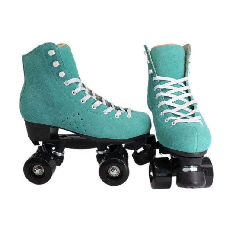 Nuheel® Woman Nuheel Green Suede Double Row Roller Skates Women Pu Four-Wheel Plastic Steel Base Roller Shoes,Size 4.5-13.5 27 Nuheel® Woman Nuheel Green Suede Double Row Roller Skates Women Pu Four-Wheel Plastic Steel Base Roller Shoes,Size 4.5-13.5