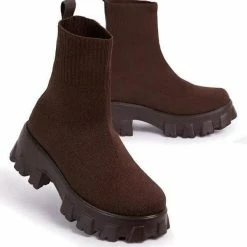 Nuheel® Ankle & Bootie Nuheel Knitting Platform Boots Designer Ankle Ankle Boots Sock Shoes Chelsea Boots 11