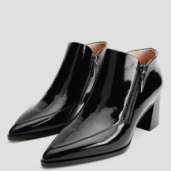 Nuheel® Nuheel Leather Booties For Women Ankle Boots Designer Booties Black 11 Ankle & Bootie