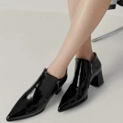 Nuheel® Nuheel Leather Booties For Women Ankle Boots Designer Booties Black 11 Ankle & Bootie