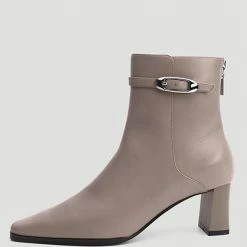 Nuheel® Nuheel Leather Booties For Women Metal Buckle Ankle Boots Black 11 Ankle & Bootie