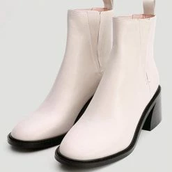 Nuheel® Nuheel Leather Round Toe Chelsea Boots Designer Shoes Ankle Boots Women Ankle & Bootie