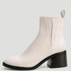 Nuheel® Nuheel Leather Round Toe Chelsea Boots Designer Shoes Ankle Boots Women Ankle & Bootie