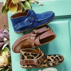 Nuheel® Nuheel Leopard Vintage Booties For Women Casual Shoes Buckle Ankle Boots 11 Ankle & Bootie