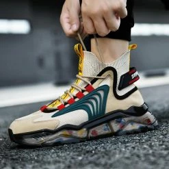 Nuheel® Man Nuheel Men'S Breathable Knit Socks Shoes Casual Sneakers Thick-Soled Daddy Shoes