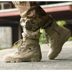 Nuheel® Man Nuheel Men’s Waterproof Hiking Boots Lightweight Work Boots Military Tactical Boots Durable Combat Boot