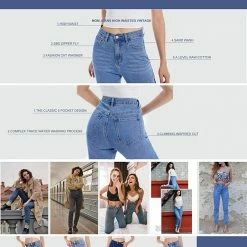 Nuheel® NUHEEL Mom Jeans For Women, High Waist Boy Friend Denim Women Jeans…