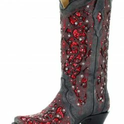 Nuheel® Nuheel Retro Pointed Knee High Boots For Women Embroidery Platform Fashion Boots Hollow Cowboy Boots