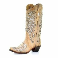 Nuheel® Nuheel Retro Pointed Knee High Boots For Women Embroidery Platform Fashion Boots Hollow Cowboy Boots