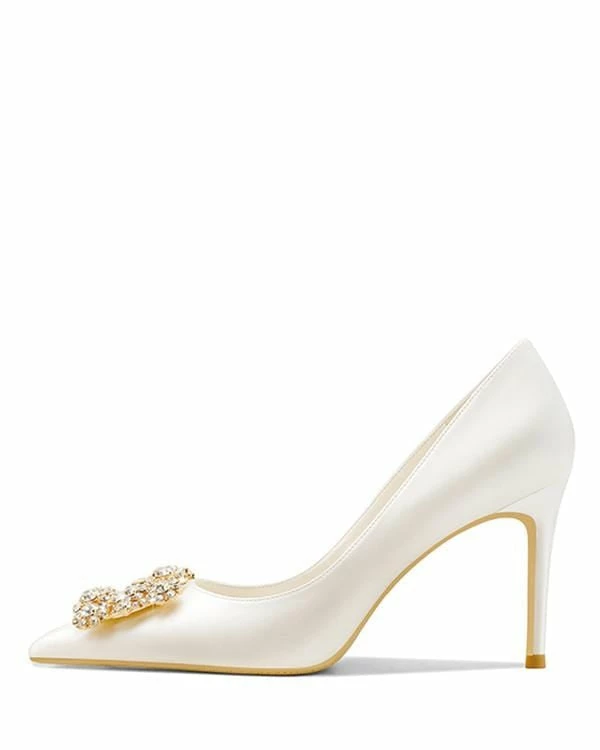 Nuheel® Nuheel Rhinestone Square Buckle Bridal Shoes Stilettos Wedding Shoes For Bride 12 Heels 6 Nuheel® Nuheel Rhinestone Square Buckle Bridal Shoes Stilettos Wedding Shoes For Bride 12 Heels