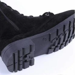 Nuheel® Nuheel Suede Thigh High Boots Front Tie Low Heel Over The Knee Boots 11