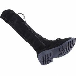 Nuheel® Nuheel Suede Thigh High Boots Front Tie Low Heel Over The Knee Boots 11