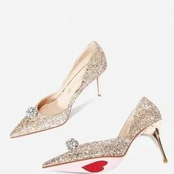 Nuheel White Veil Wedding Shoes Golden Rhinestone Thin Heel Bridesmaid Shoes 11 Nuheel White Veil Wedding Shoes Golden Rhinestone Thin Heel Bridesmaid Shoes