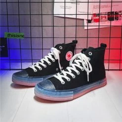 Nuheel® Nuheel Woman High Top Canvas Sneakers Lace Up Fashion Jelly Sole Canvas Shoes Casual Flat Walking Shoes 12 Nuheel® Nuheel Woman High Top Canvas Sneakers Lace Up Fashion Jelly Sole Canvas Shoes Casual Flat Walking Shoes