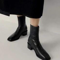 Nuheel® Nuheel Zipper Mid-Tube Platform Thick Heel Fashion Booties For Women