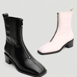 Nuheel® Nuheel Zipper Mid-Tube Platform Thick Heel Fashion Booties For Women