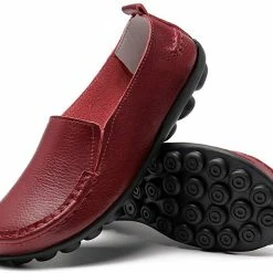 Nuheel® Loafers For Women Casual Leather Walking Flats Outdoor Driving Shoes Woman