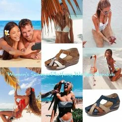 Nuheel® Woman Women's Summer Beach Comfort Platform Slides Sandals Walking Shoes 65 Nuheel® Woman Women's Summer Beach Comfort Platform Slides Sandals Walking Shoes
