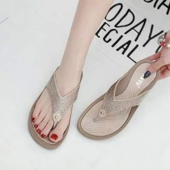 Nuheel® Women's Slide Sandals Outdoor Clip Toe Platform Wedge Shoes Woman