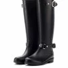 Nuheel® Nuheel Buckle Rain Boots Women Red Zipper Water Shoes Fashionable Rubber Boots 9.5