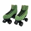Nuheel® Woman Nuheel Green Suede Double Row Roller Skates Women Pu Four-Wheel Plastic Steel Base Roller Shoes,Size 4.5-13.5