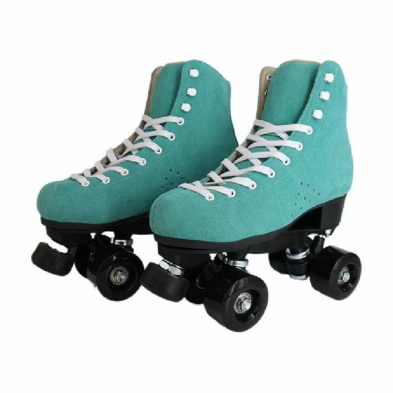 Nuheel® Woman Nuheel Green Suede Double Row Roller Skates Women Pu Four-Wheel Plastic Steel Base Roller Shoes,Size 4.5-13.5 21 Nuheel® Woman Nuheel Green Suede Double Row Roller Skates Women Pu Four-Wheel Plastic Steel Base Roller Shoes,Size 4.5-13.5